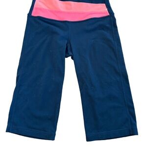 Lululemon Wunder Under Roll Down Capri Black Pink | Size 4